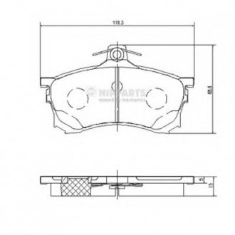 Тормозные колодки дисковые NIPPARTS J3605037 (фото 1)