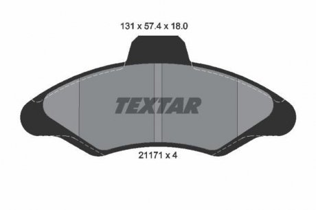 Тормозные колодки дисковые TEXTAR 2117105 (фото 1)