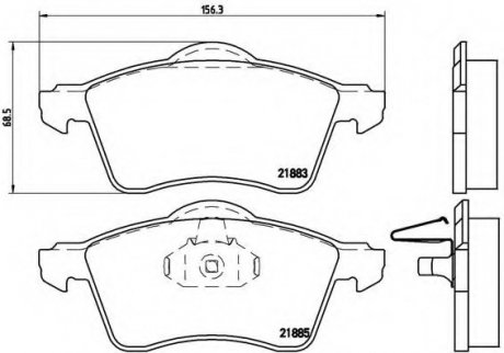 Гальмівні колодки дискові BREMBO P85047 (фото 1)