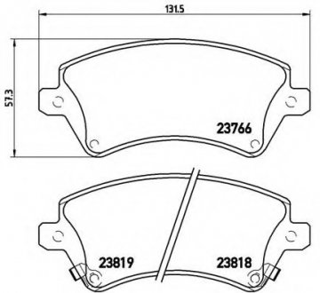 Комплект гальмівних колодок з 4 шт. дисків BREMBO P83064 (фото 1)