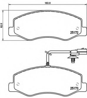 Колодка гальм. диск. OPEL MOVANO B 2.3CDTI 2010-, RENAULT MASTER IV 2010- задн. (вир-во) BREMBO P68061 (фото 1)