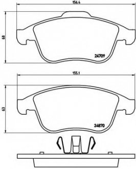 Тормозные колодки дисковые BREMBO P68045 (фото 1)