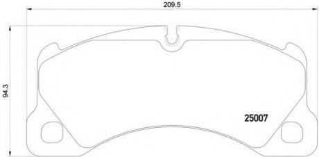 Колодка гальм. диск. PORSCHE CAYENNE, VW TOUAREG передн. (вир-во) BREMBO P65021 (фото 1)