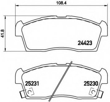 Гальмівні колодки дискові BREMBO P61108 (фото 1)