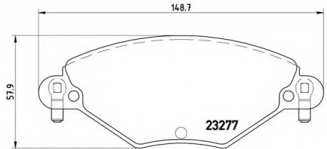 Тормозные колодки дисковые BREMBO P61071 (фото 1)