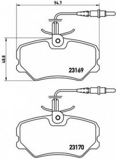 Гальмівні колодки дискові BREMBO P61050 (фото 1)