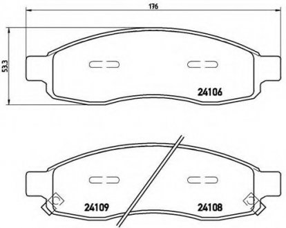 Гальмівні колодки дискові BREMBO P58001 (фото 1)