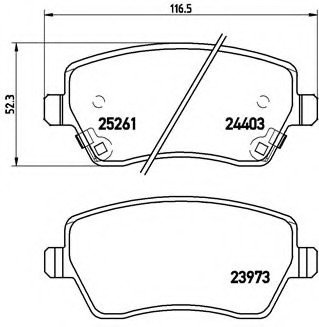 Тормозные колодки дисковые BREMBO P56086 (фото 1)