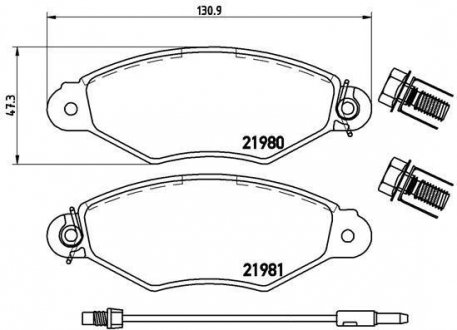 Тормозные колодки дисковые BREMBO P56038 (фото 1)