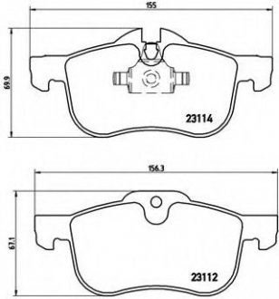 Тормозные колодки дисковые BREMBO P52017 (фото 1)