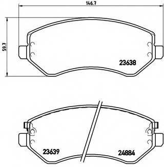 Гальмівні колодки дискові BREMBO P37007 (фото 1)