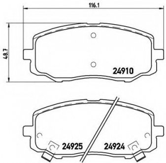 Тормозные колодки дисковые BREMBO P30045 (фото 1)