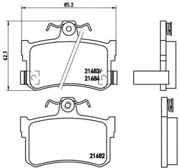 Тормозные колодки дисковые BREMBO P28027 (фото 1)