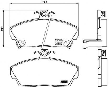 Тормозные колодки дисковые BREMBO P28020 (фото 1)