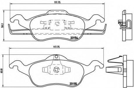 Тормозные колодки дисковые BREMBO P24046 (фото 1)