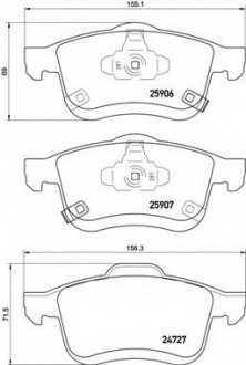 Гальмівні колодки дискові BREMBO P23155 (фото 1)