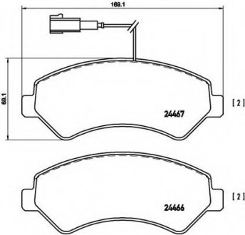 Комплект гальмівних колодок з 4 шт. дисків BREMBO P23136 (фото 1)