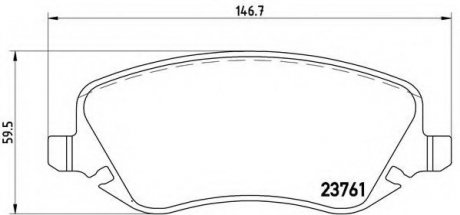 Тормозные колодки дисковые BREMBO P23088 (фото 1)