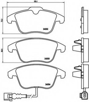 Колодка гальм. диск. AUDI Q3 (06/11-) передн. (вир-во) BREMBO P85112 (фото 1)