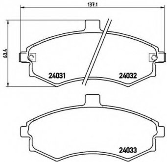 Тормозные колодки дисковые BREMBO P30020 (фото 1)