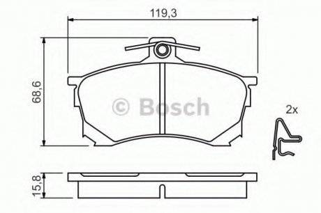 Тормозные колодки дисковые Bosch 0986424370 (фото 1)