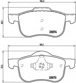 Комплект гальмівних колодок з 4 шт. дисків BREMBO P86016 (фото 1)