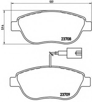 Комплект гальмівних колодок з 4 шт. дисків BREMBO P23087 (фото 1)