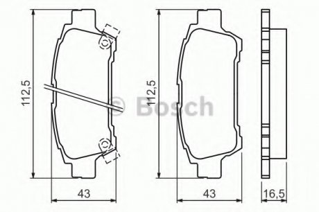 Гальмівні колодки дискові TOYOTA Previa/Avensis Verso -05 Bosch 0986424762 (фото 1)