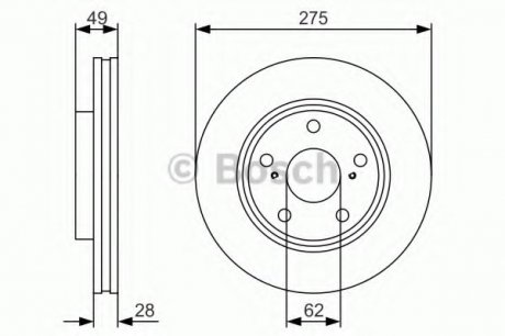Тормозной диск передний Bosch 0986479R58 (фото 1)