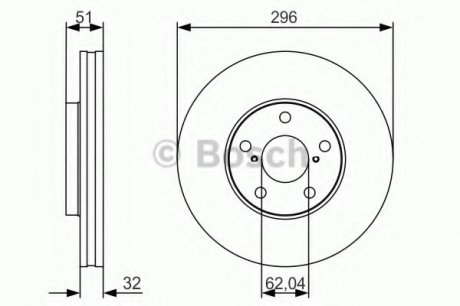 Диск гальмівний LEXUS GS300/GS430/SC430 \'\'F \'\'3,0-4,3 \'\'97-10 - кратн. 1 шт Bosch 0986479R20 (фото 1)