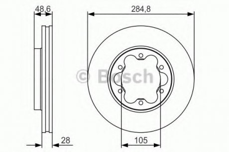 Тормозной диск передний Bosch 0986479R27 (фото 1)