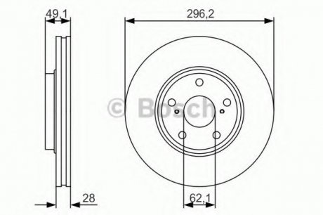 Тормозной диск передний Bosch 0986479R28 (фото 1)