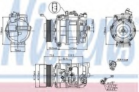 Компрессор кондиционера NISSENS 89092 (фото 1)