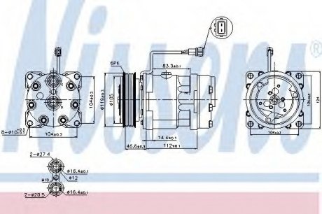 Компресор VW LT(96-)2.5 SDI(+)[OE 2D0820805B] NISSENS 89083 (фото 1)