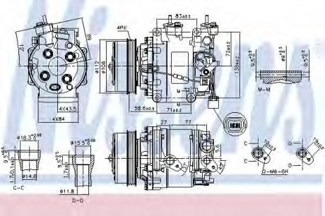 Компресор HONDA CR-Z (ZF1) (10-) 1.5 HYBRID NISSENS 890155 (фото 1)