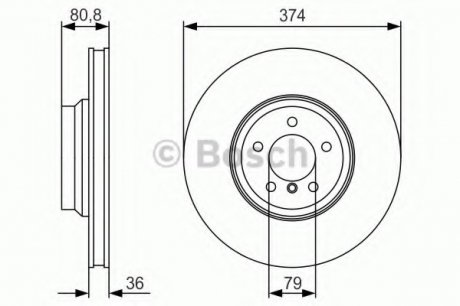Тормозной диск передний Bosch 0986479R35 (фото 1)