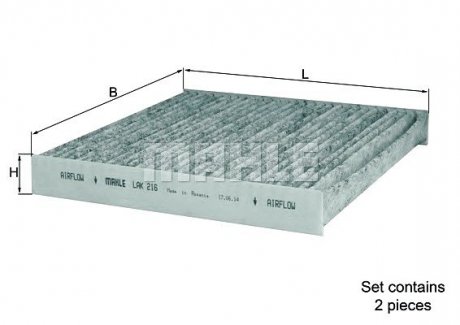 Фильтр салона угольный Mahle LAK 216 (фото 1)