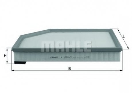 Фильтр воздушный Volvo Mahle LX 1591/2 (фото 1)