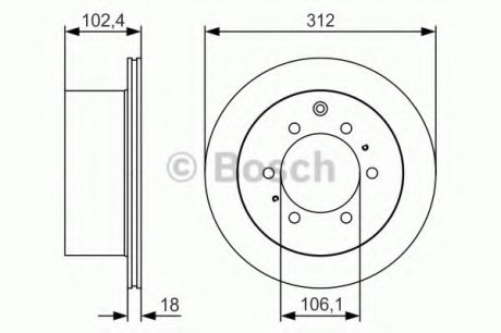 Диск гальмівний Bosch 0986479R57 (фото 1)