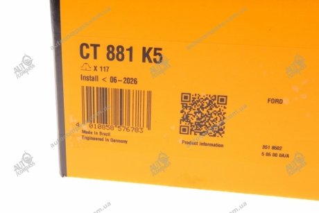 Ремонтний комплект для заміни паса газорозподільчого механізму Contitech CT881K5