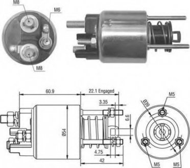 Тяговое реле, стартер Magneti Marelli 940113050016 (фото 1)