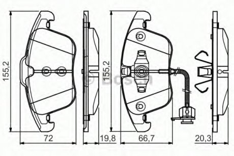 Гальмівні колодки дискові перед. Audi A4/Q5 (8RB) 08- Bosch 0986495129 (фото 1)
