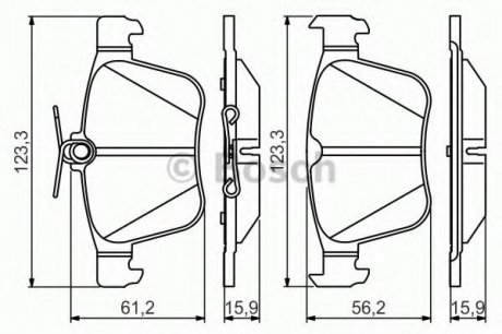 Комплект гальмівних колодок, дискове гальмо Bosch 0986495346 (фото 1)