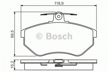 Колодка гальм. диск. VW CADDY II, GOLF IV передн. (вир-во) Bosch 0986495246 (фото 1)