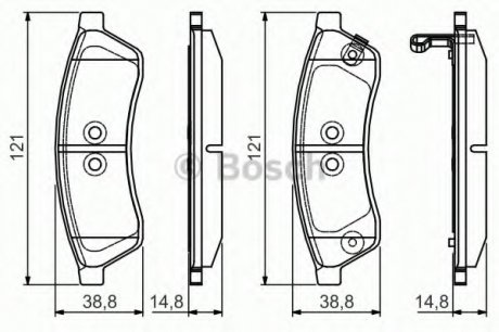 Комплект гальмівних колодок, дискове гальмо Bosch 0986495168 (фото 1)