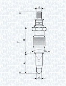 Свеча накаливания Magneti Marelli 062900005304 (фото 1)