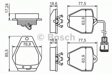 Гальмівні колодки AUDI A8 "F "94-98 Bosch 0986494436 (фото 1)