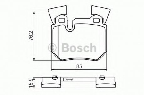 Гальмівні колодки дискові BMW 130, 135 E87, 3 E92 M Perfomance Rear Bosch 0986494421 (фото 1)