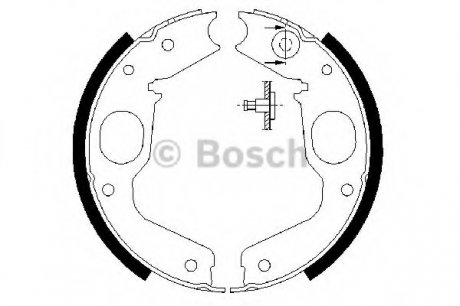 Комплект гальмівних колодок, стоянкова гальмівна система Bosch 0986487719 (фото 1)
