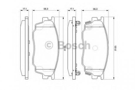 Гальмівні колодки дискові MAZDA 6 \'\'1.8 \'\'>>07 Bosch 0986494078 (фото 1)